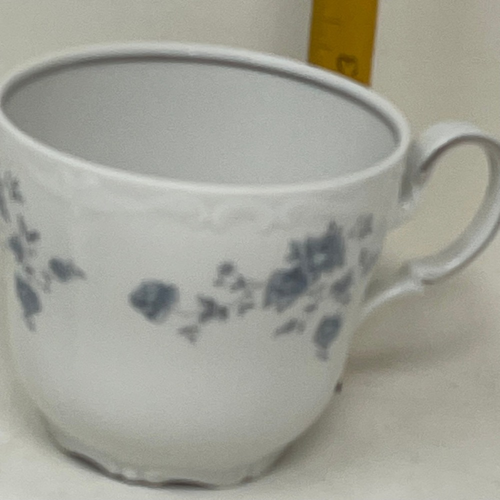 Johann Haviland Tea Cup Blue Garland Bavaria Germany White Blue Floral Platinum - Picture 6 of 7